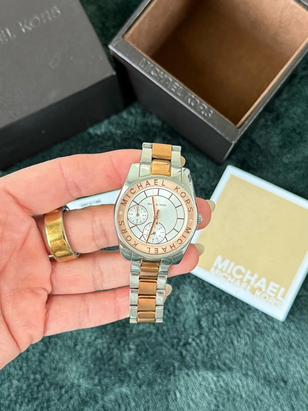 Michael Kors Two-Tone Women's Chronograph Watch - Rose Gold & Silver Tone